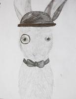 Cassidy Armstrong-A Hare Wearing A Top Hat, Monocle And Bowtie
