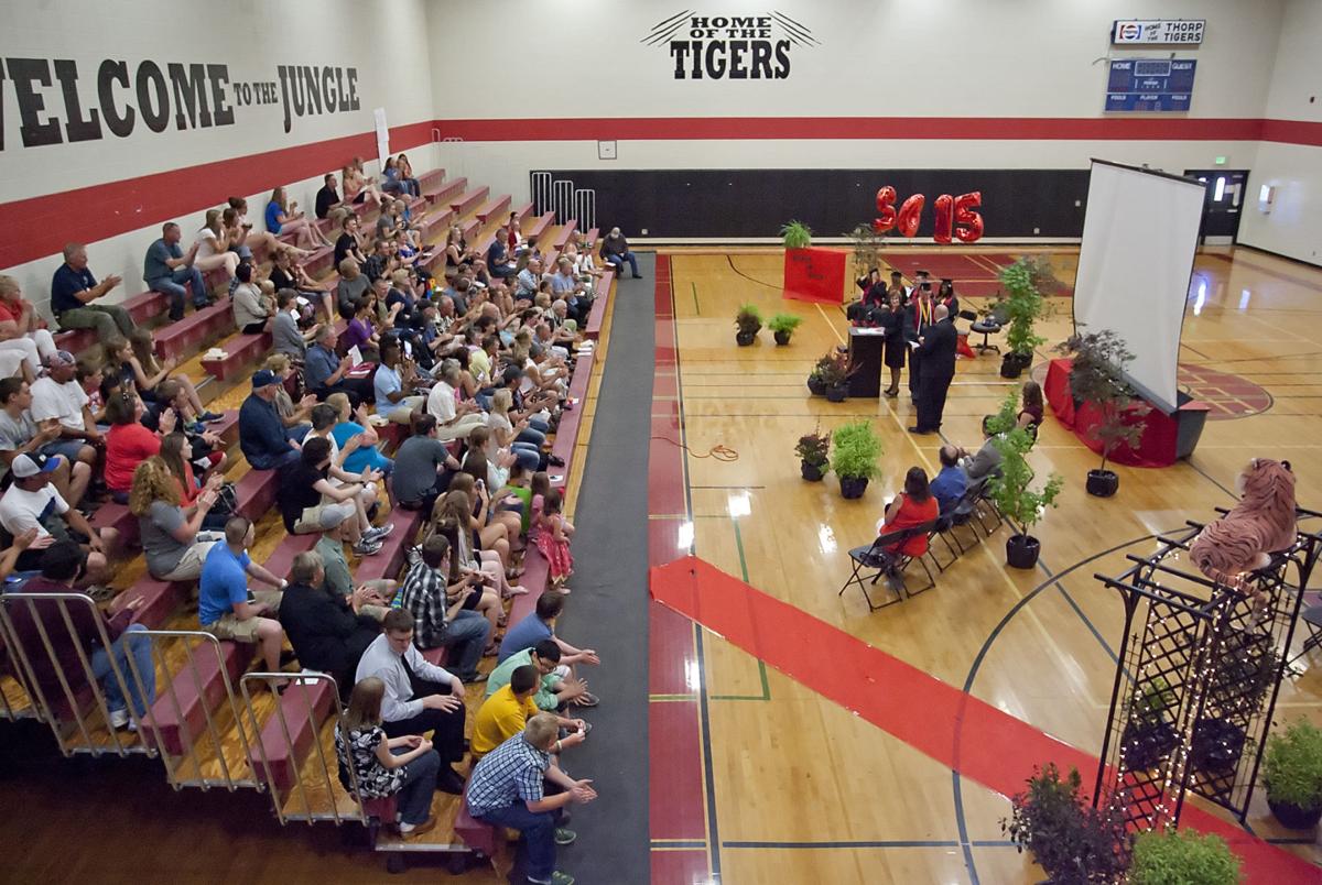 Thorp graduates 5; Valedictorian highlights pranks, perseverance at