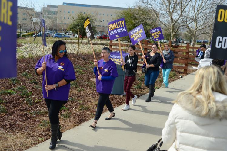 Health care workers picket Kaiser Permanente in Vacaville Vacaville