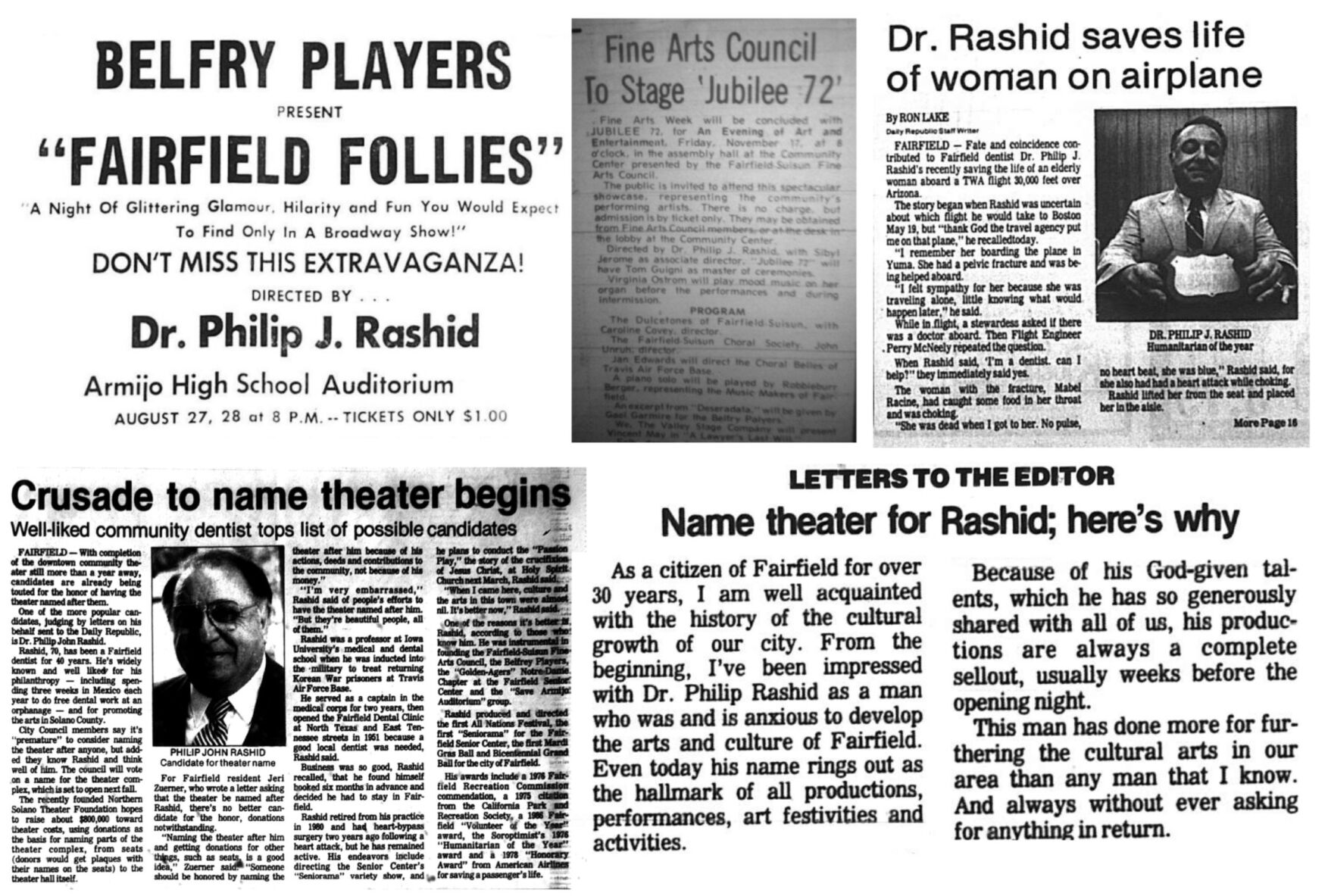 Back in the Day: Legacy of dentist/director/philanthropist Dr. Philip  Rashid, Part 2 | Local Lifestyle Columns | dailyrepublic.com