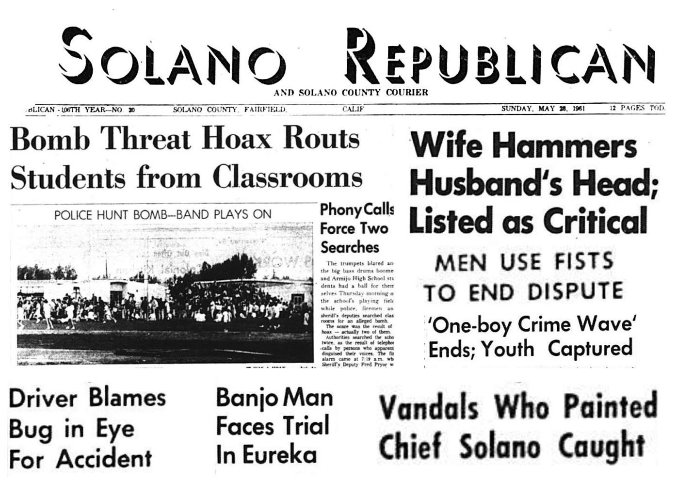Back in the Day: Fairfield crime stories from 60 years ago | Local  Lifestyle Columns | dailyrepublic.com
