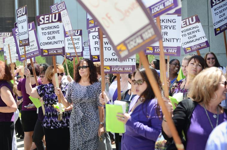 County court employees rally against cuts furloughs Crime Courts