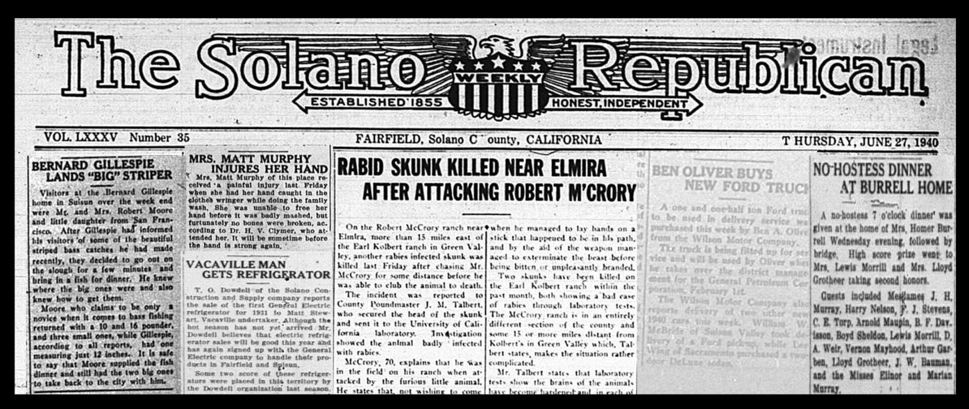 Back in the Day: Local front page newspaper stories from the past |  Lifestyle | dailyrepublic.com