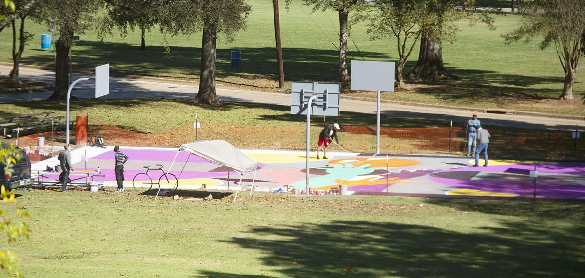Tyson Davis mural at Festival Park, Oct. 30, 2020.