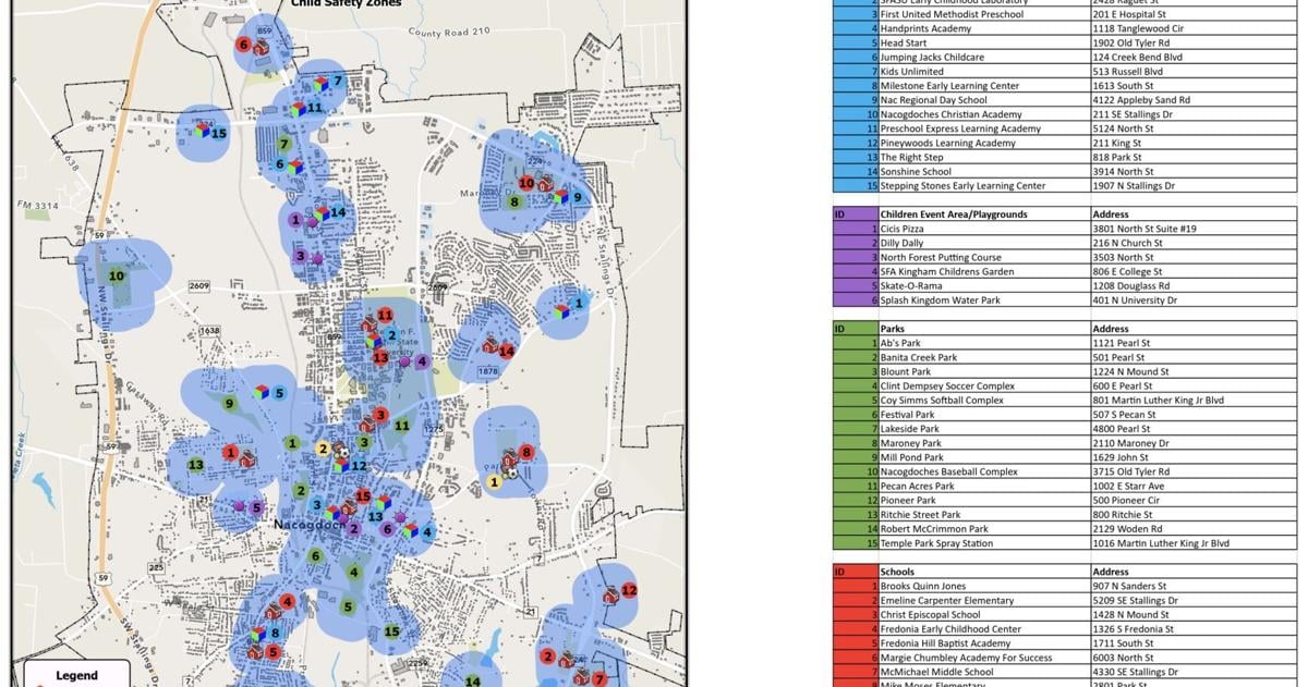 Nacogdoches limits where sex offenders can live