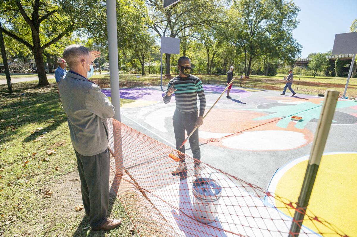 Tyson Davis mural at Festival Park, Oct. 30, 2020.