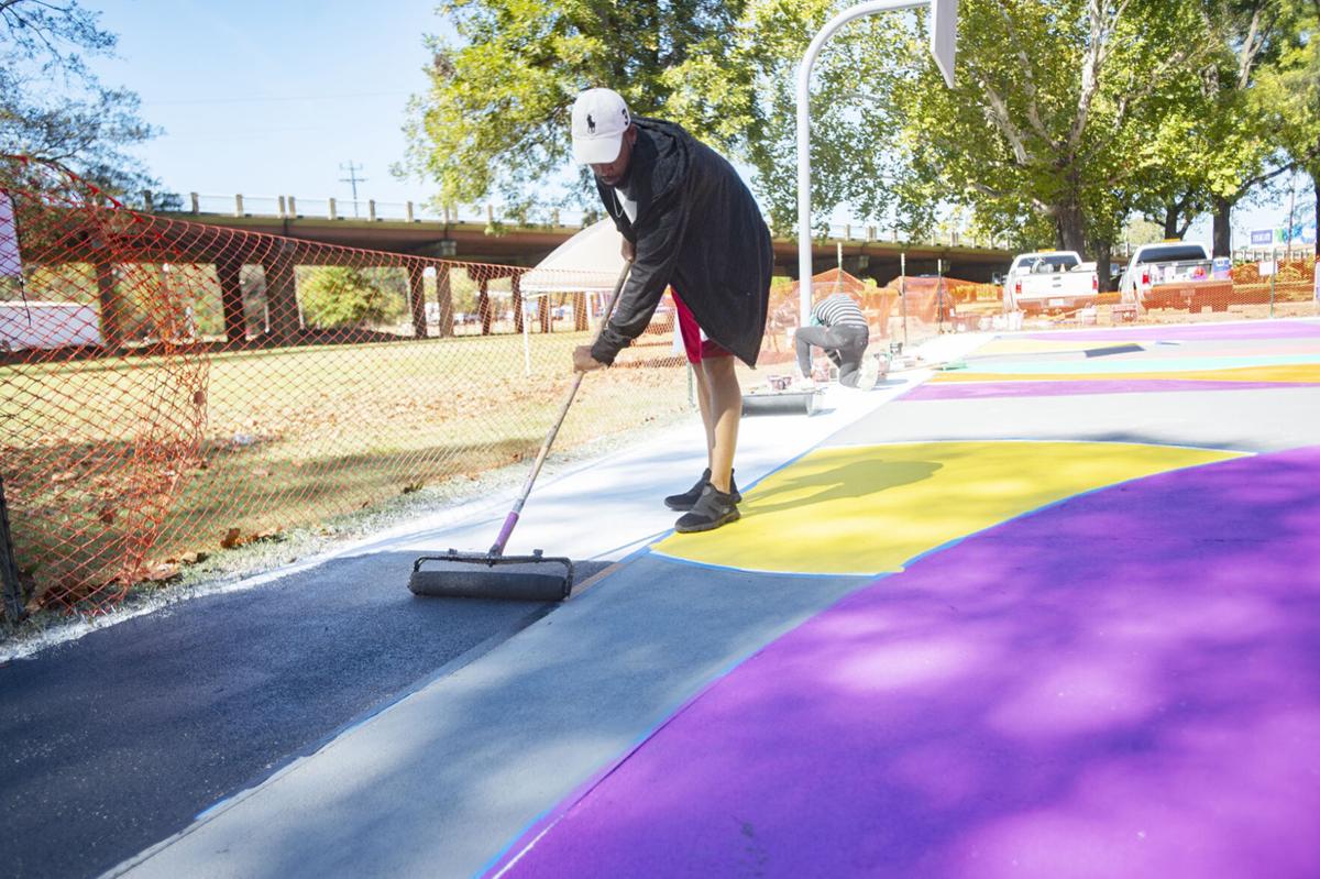 Tyson Davis mural at Festival Park, Oct. 30, 2020.