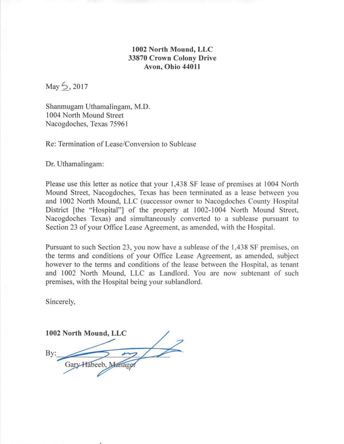 Fully Executed 1002 Termination Of Lease Conversion Of Sublease K0608947x7ac2a Pdf Dailysentinel Com