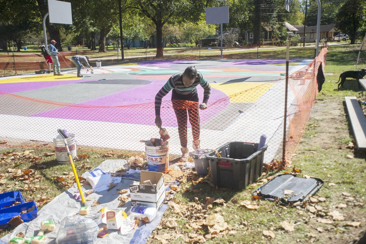 Tyson Davis mural at Festival Park, Oct. 30, 2020.