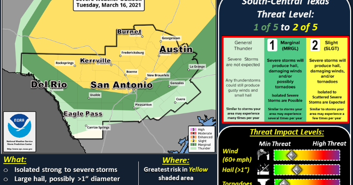 Severe weather possible across portions of the Hill Country overnight ...