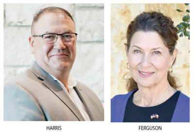 Candidates for city council Jeff Harris and Barbara Dewell Ferguson