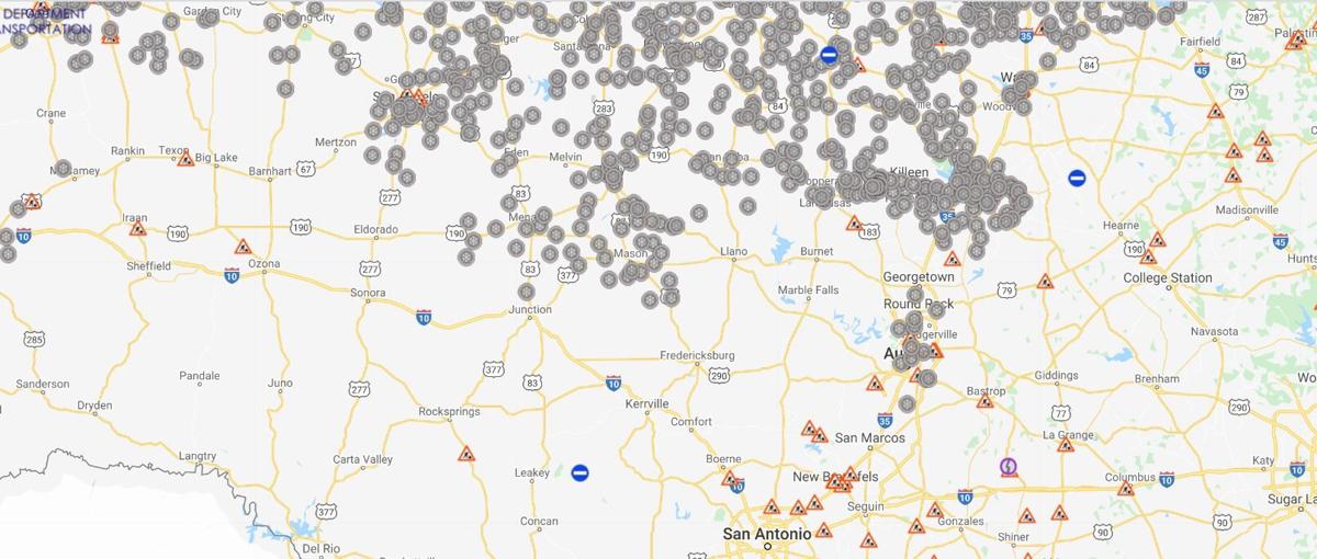 TX DOT road condition map