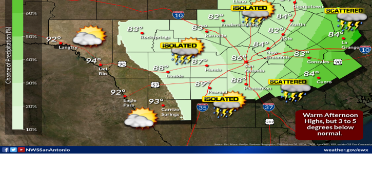 Scattered showers and storms possible | Promotions | dailytimes.com