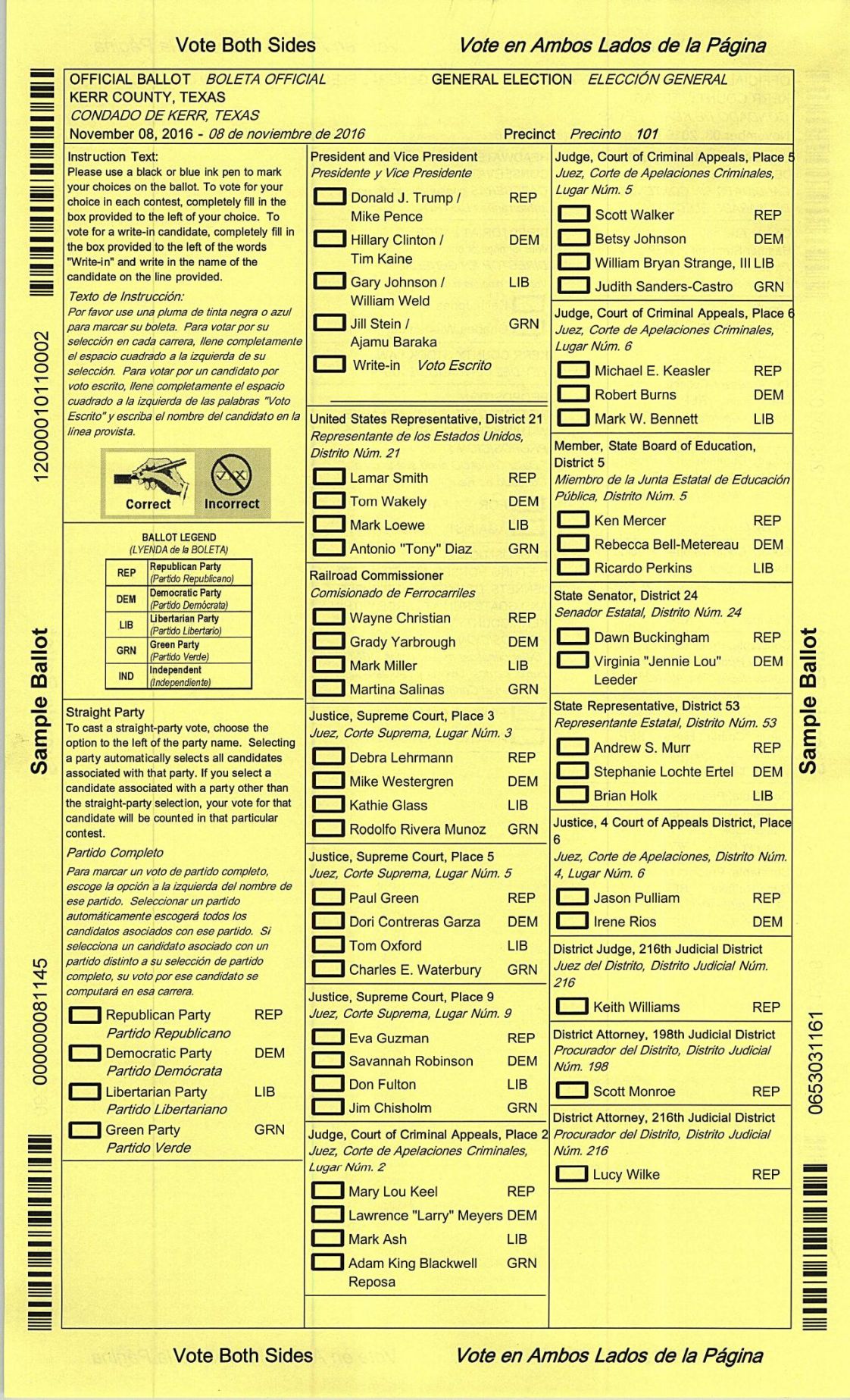 Sample ballot: Kerr County Precinct 1 | Promotions | dailytimes.com