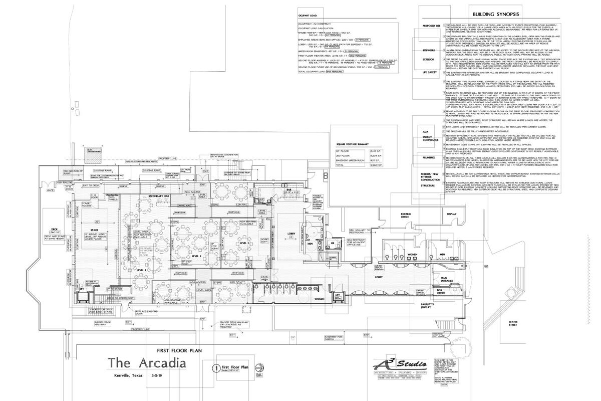 Arcadia First Floor Plan tables and chairs layout