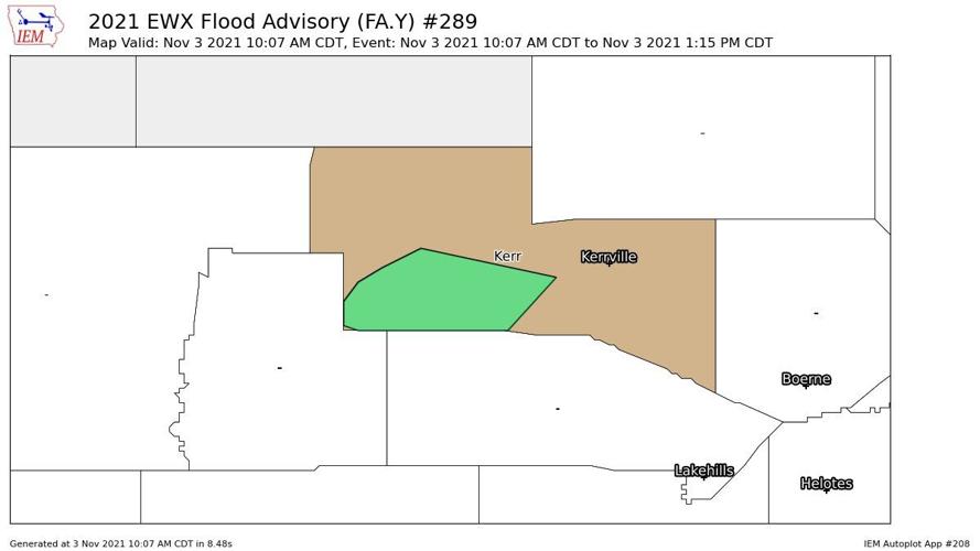 Flood Advisory for portions of Kerr, Bandera and Kendall County until ...
