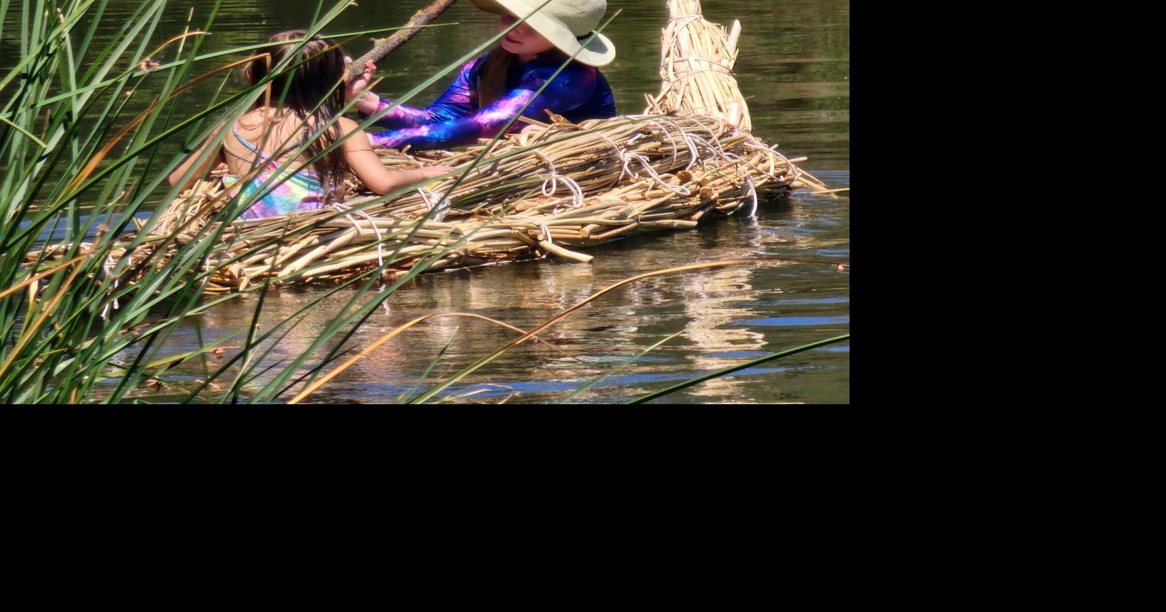 Students learn the native ways of tule-boat building