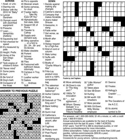 Crossword Puzzle Features davisenterprise com