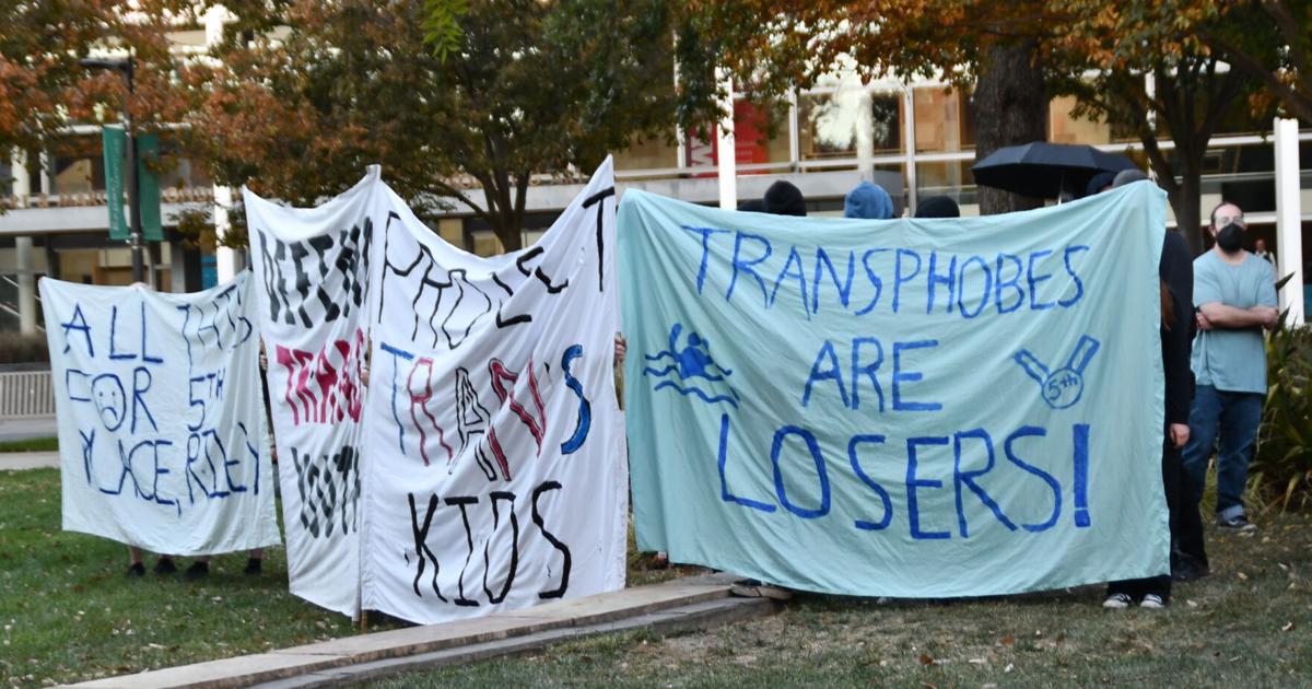 Riley Gaines appearance draws protests, vandalism | News ...