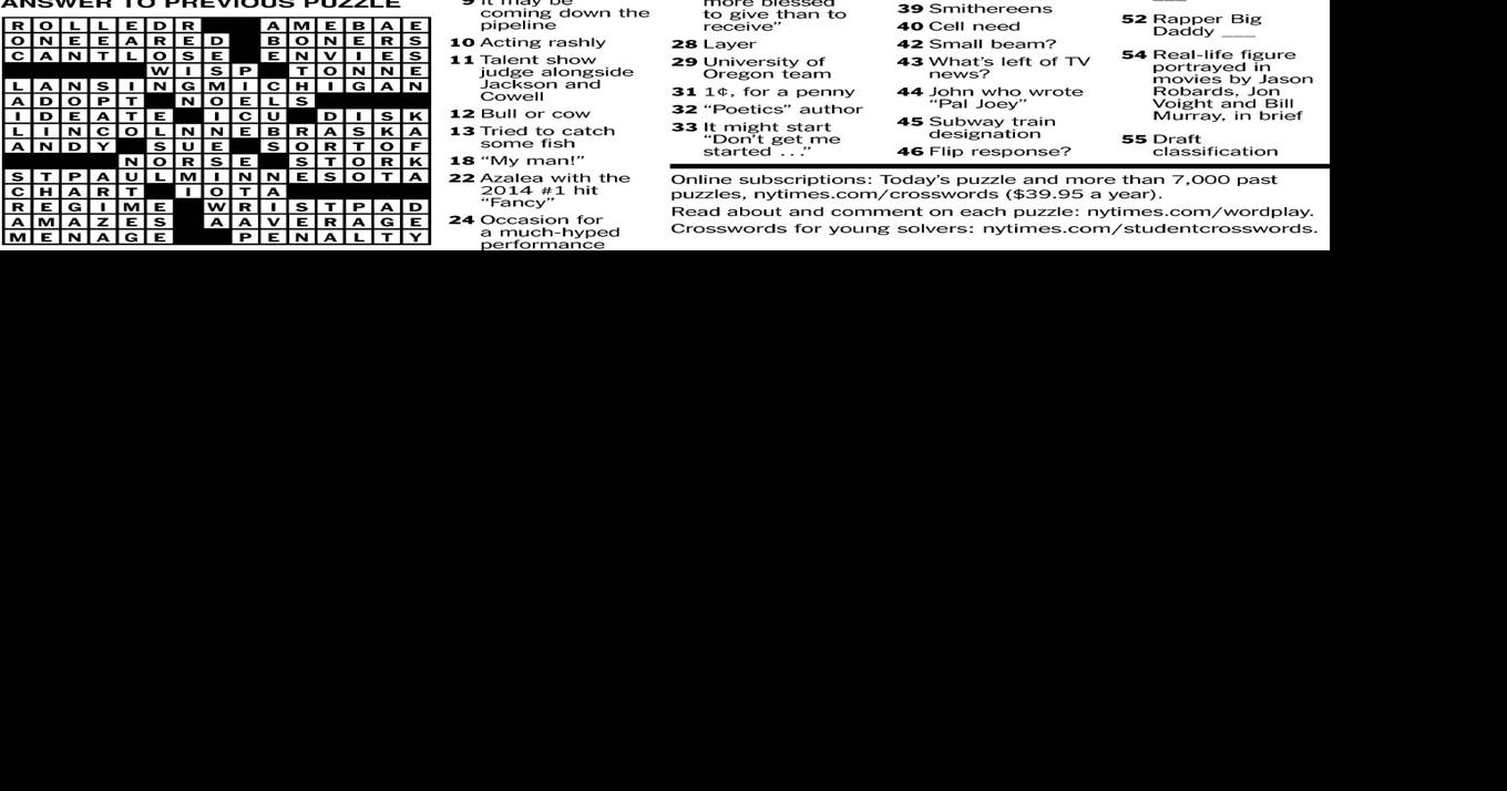 Crossword Puzzle Features davisenterprise com