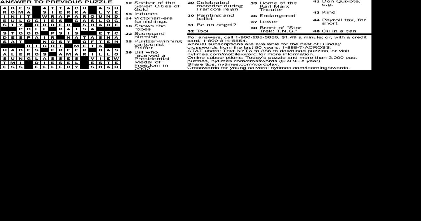 Crossword Puzzle Features