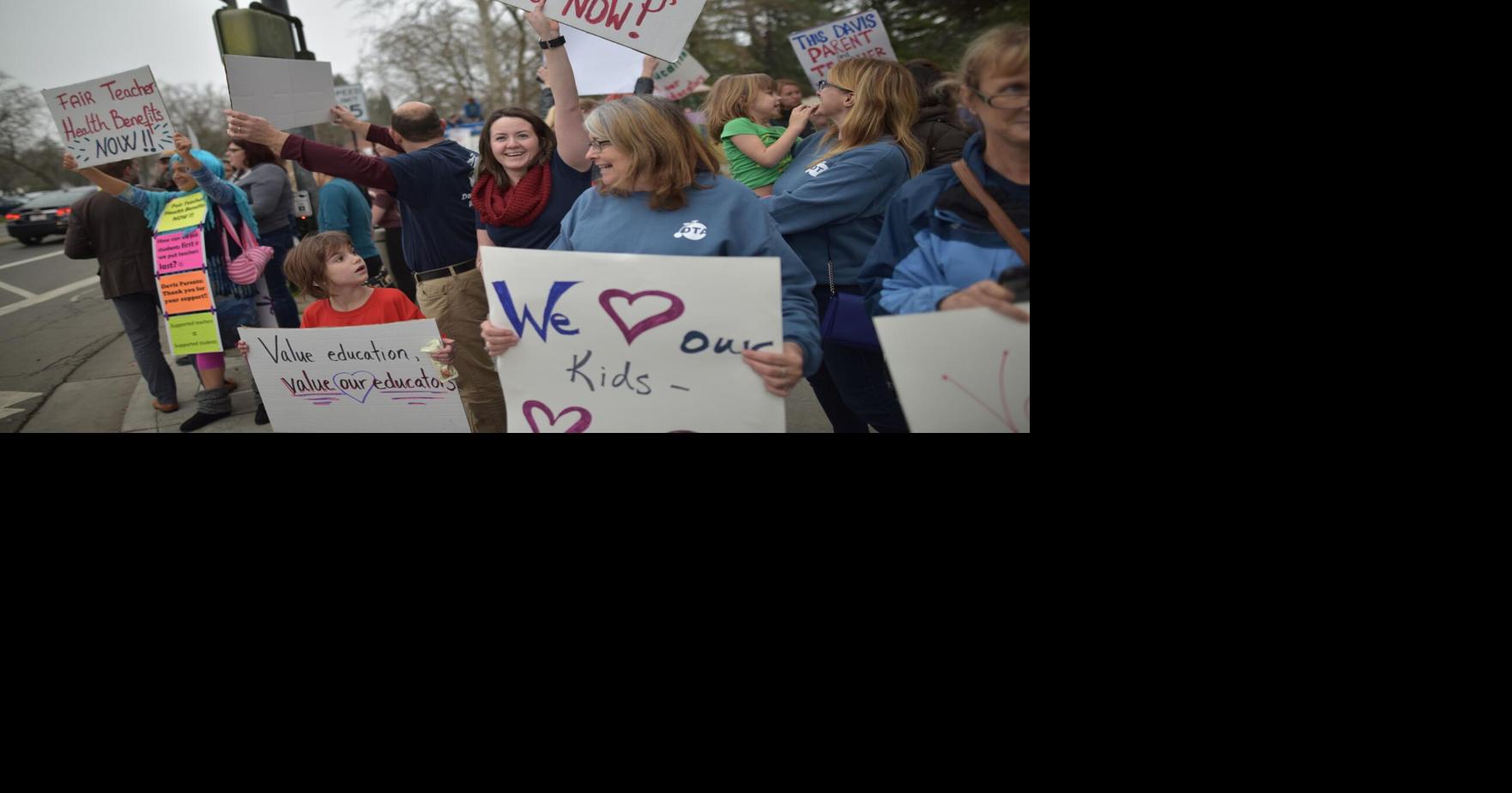 Teachers rally for better wages, benefits | News | davisenterprise.com