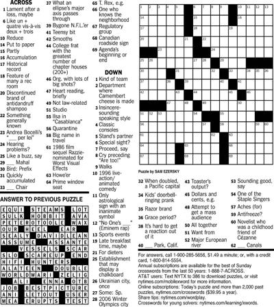 Crossword Puzzle Features davisenterprise com