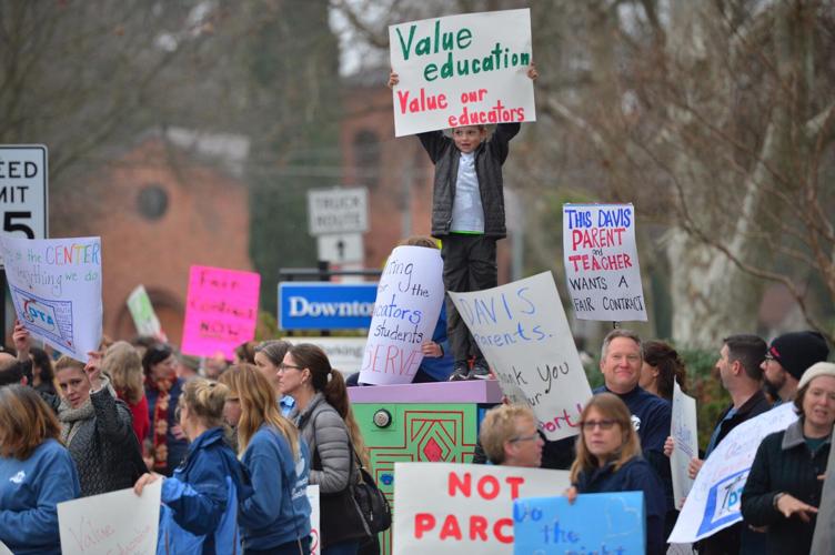 Teachers rally for better wages, benefits | News | davisenterprise.com