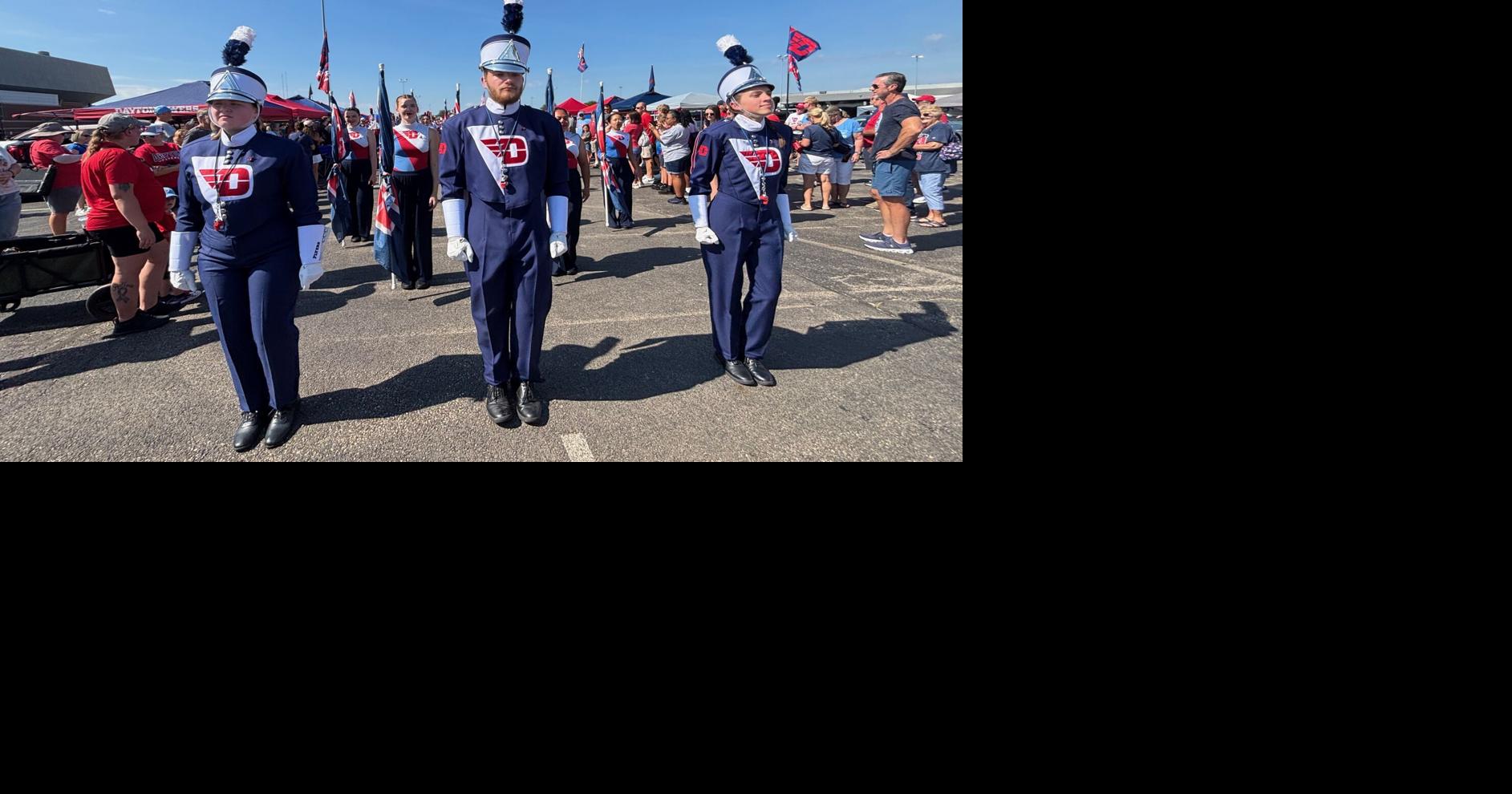 Dayton band walks to Welcome Stadium