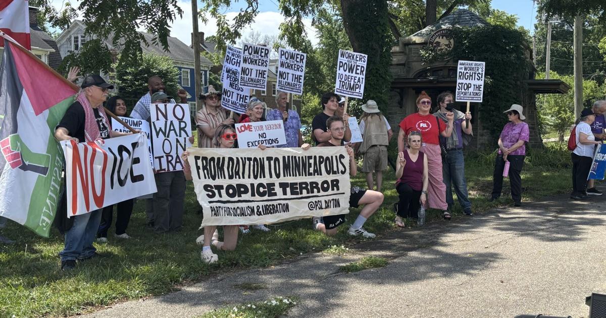 Dozens protest war in Iran, immigration enforcement in West Dayton