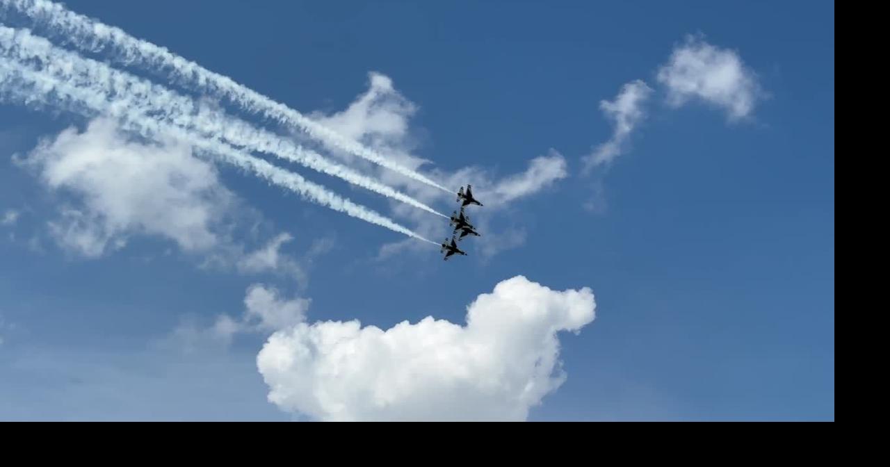 WATCH: U.S. Air Force Thunderbirds fly in formation ahead of Dayton Air ...