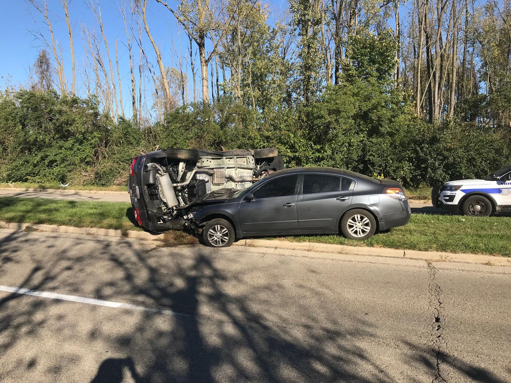 SB lanes reopen after driver crashes, ends up on side in Dayton | Local ...