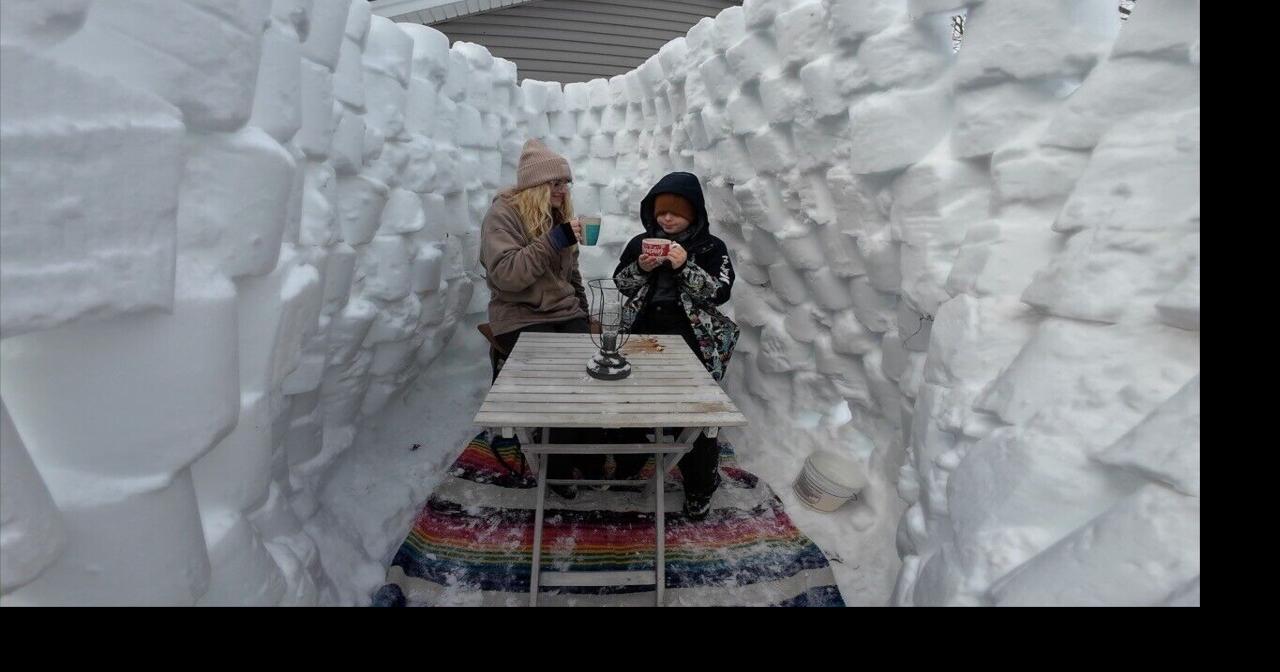Sibling duo transforms snow days into epic 18-hour igloo project in ...