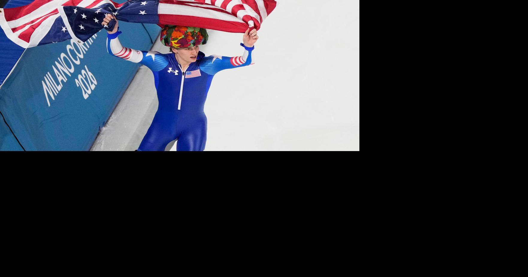 Jordan Stolz joins Eric Heiden with a 500-1,000 speedskating double gold at the Olympics