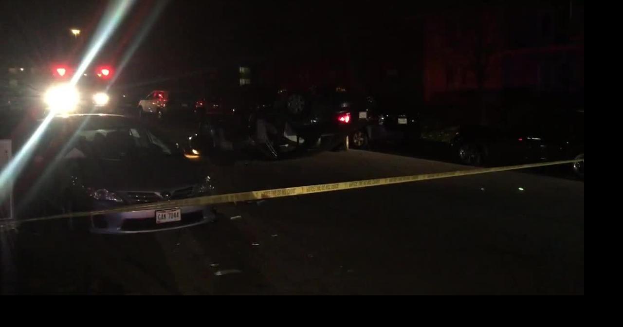 Driver in critical condition after vehicle strikes parked cars, flips ...