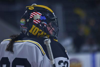What Hawkeye Cheyenne Vogel's goaltender mask reveals about her worldwide hockey journey