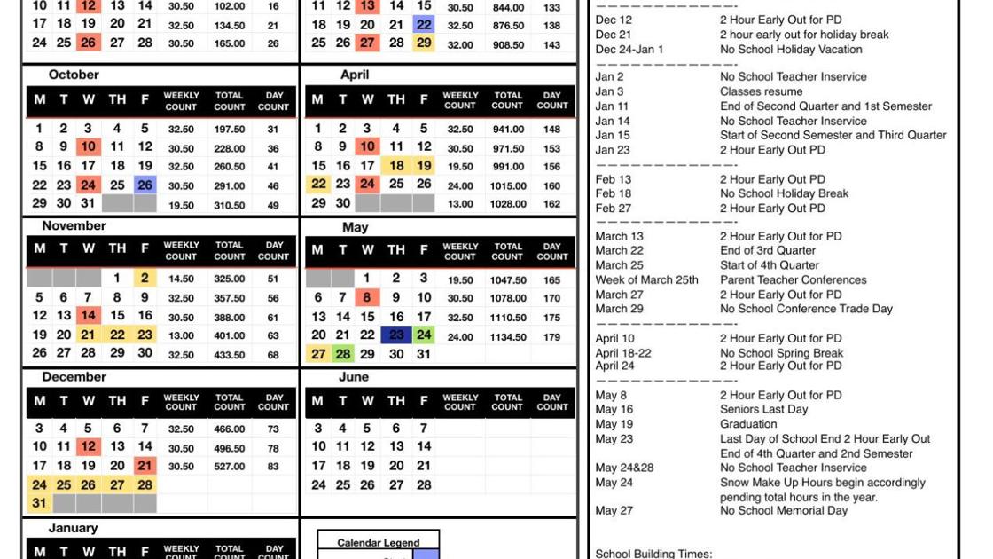 2018 2019 Denison School Calendar Similar To Current Year S News Dbrnews Com