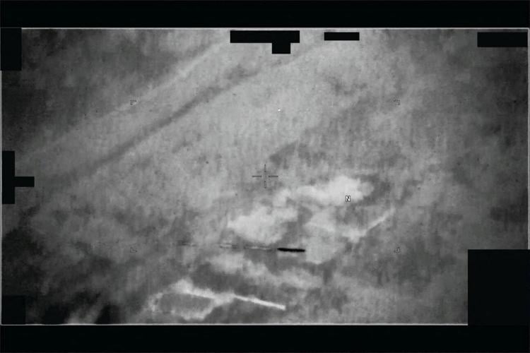 Handout image shows unidentified aerial phenomenon" (UAP) released by U.S. Defense Department