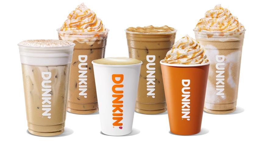 Dunkin’s Fall 2026 pumpkin drink lineup includes the Pumpkin Spice Signature Latte and new drinks including the Pumpkin Cloud Dunkalatte and Pumpkin Patch Cloud Latte.