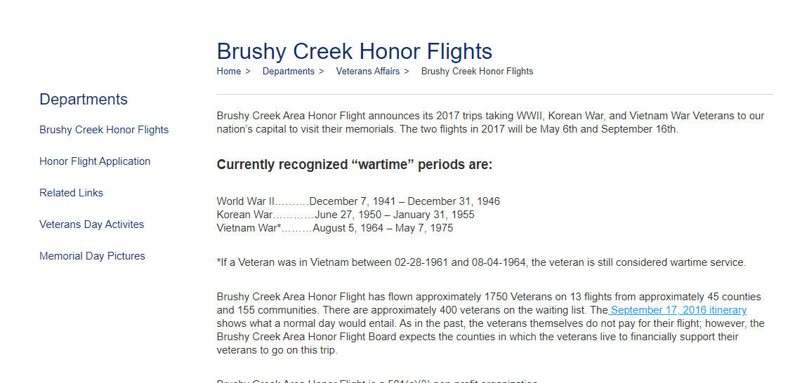 honor flight mail call examples