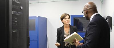 Lt. Gov. Kim Reynolds, pictured with Rodney Brown of UnityPoint
