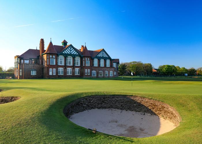 A general view of the par 4, 18th hole at Royal Lytham & St. Annes on April 28, 2026 in Lytham St Annes, England. (Photo by David Cannon/Getty Images)