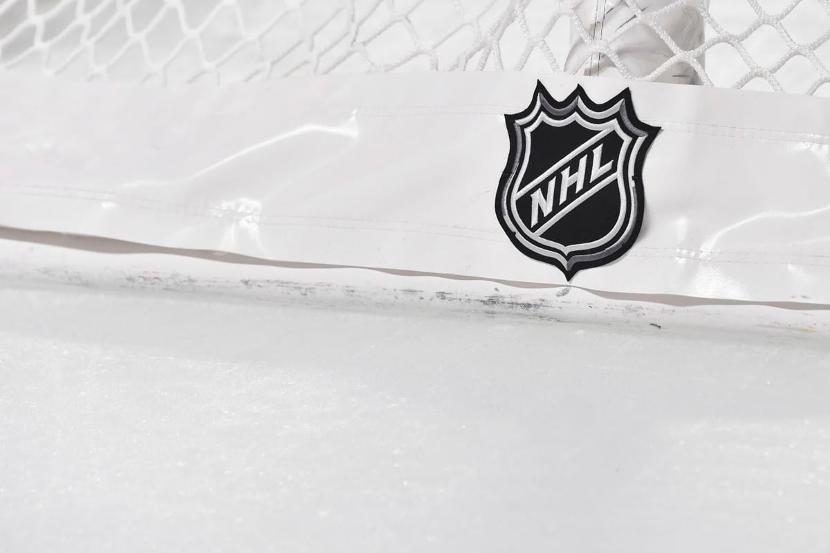 the NHL logo on the back of the goal netting as the Montreal Canadiens play host to the Boston Bruins at the Bell Centre on November 5, 2019, in Montreal, Canada.