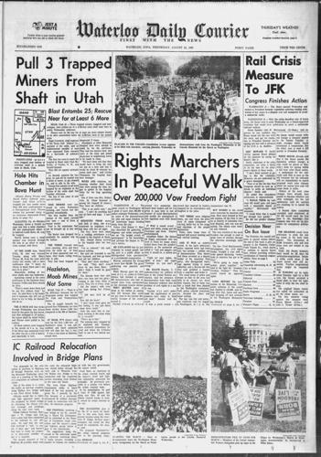 Voting rights march Courier front page