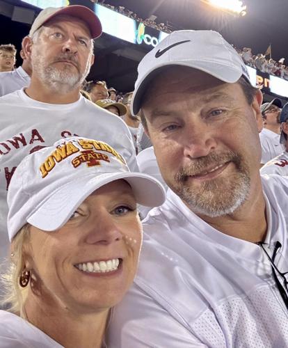 Troy and Michelle DeJoode attend an Iowa State game