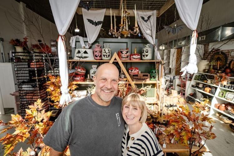 Kasey Henke and his wife Jordana Henke stand for a photo at RJ Home South, one of their stores in Earlham, Thursday, September 10, 2026.