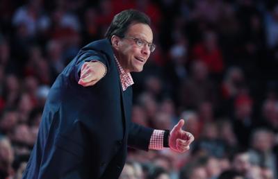 Georgia head coach Tom Crean directs his team against Auburn on February 19, 2020, at Stegeman Coliseum in Athens, Georgia.