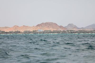 Views of Bab el-Mandeb strait as Yemen's Iran-aligned Houthis join Iran conflict