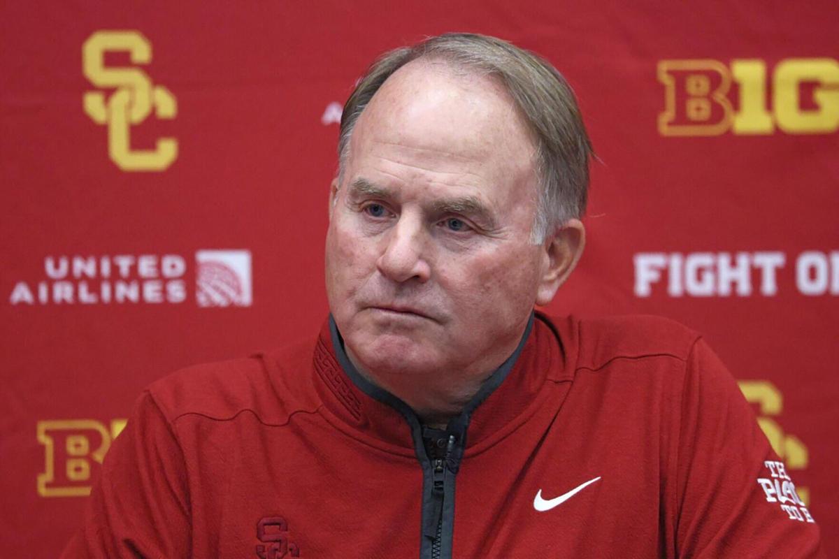 USC introduces longtime TCU head coach Gary Patterson as its newest defensive coordinator on Wednesday, Jan. 28, 2026, in Los Angeles.
