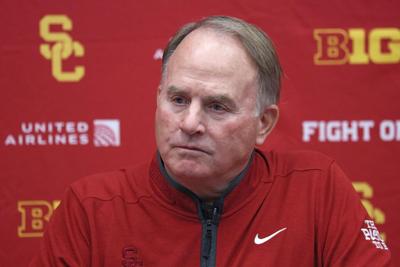 USC introduces longtime TCU head coach Gary Patterson as its newest defensive coordinator on Wednesday, Jan. 28, 2026, in Los Angeles.